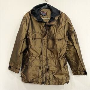 Southpole Function Hooded Oversized Utility Jacket Metallic-Look Fabric - Small